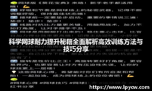 科学网球耐力提升秘籍全面解析高效训练方法与技巧分享
